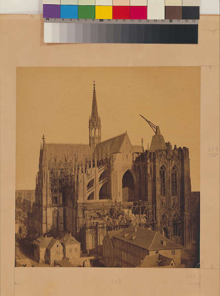 Ansicht des unvollendeten Domes von Nordwesten, Gebr. Schönscheid, 1862 - © Hohe Domkirche Köln, Dombauhütte - 