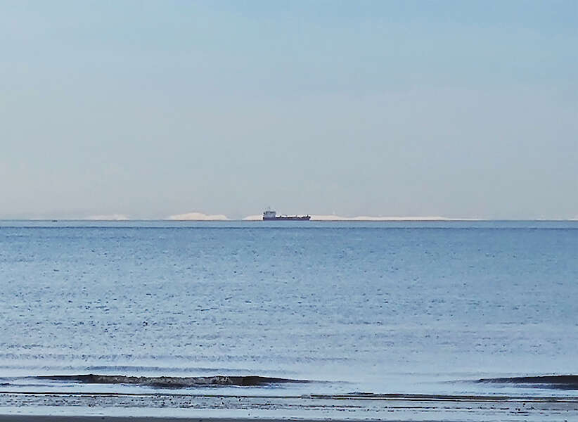 Der Blick von Calais auf die White Cliffs of Dover